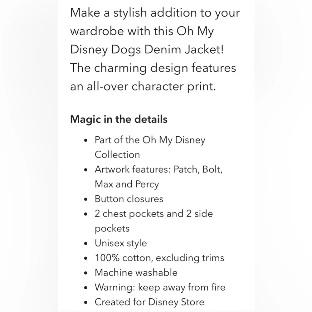 🐾Oh My Disney Dogs Jean Jacket, Size 2xl, Sold Out🐶 - Picture 2 of 16